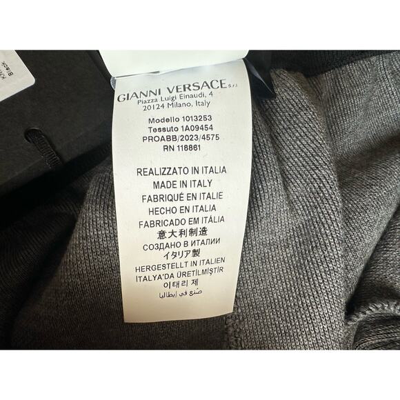 Versace Knit Barocco Jacquard Black Wool/Silk Pants L (50) 1013253 IT NWT $1525 - Picture 15 of 16